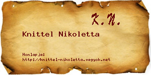Knittel Nikoletta névjegykártya