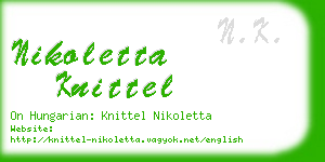 nikoletta knittel business card